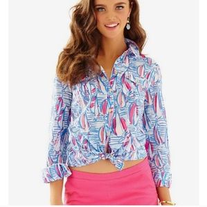 Lilly Pulitzer Red Right Return Cruiser Top